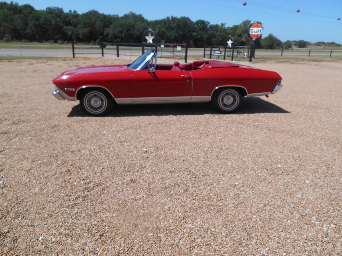 1968  RED CHEVY MALIBU CONVERTIBLE   S O L D !